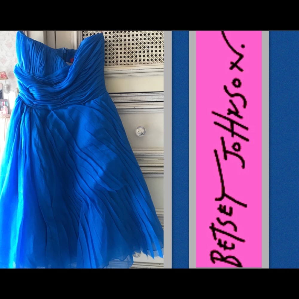 Betsy Johnson silk blue party dress